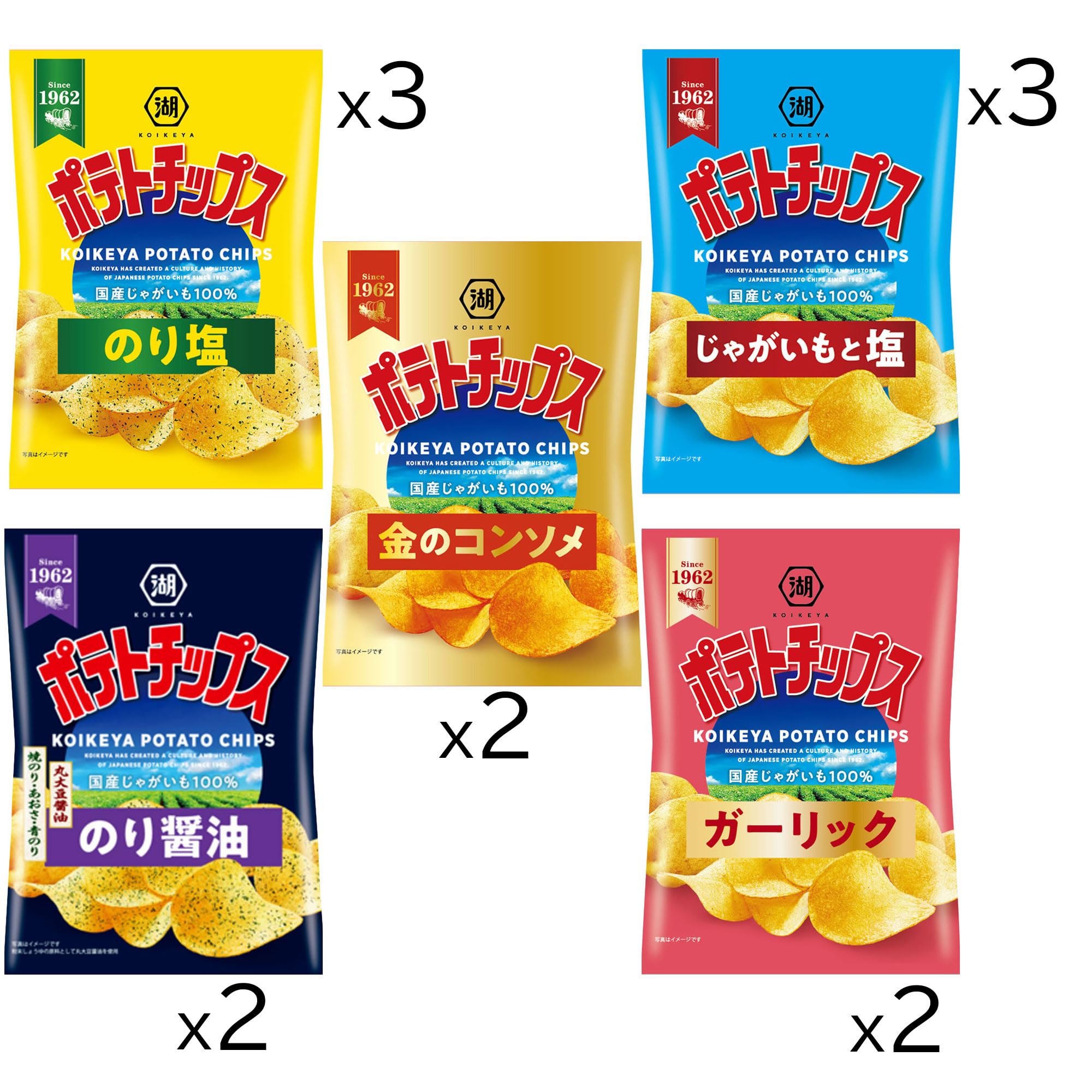 Amazon.co.jp: 湖池屋 売れ筋ポテトチップス 5種アソート 計12袋